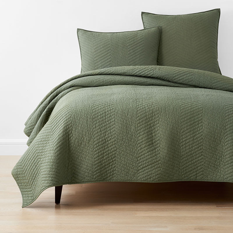 Voile Quilt - Dark Olive, King | The Company Store