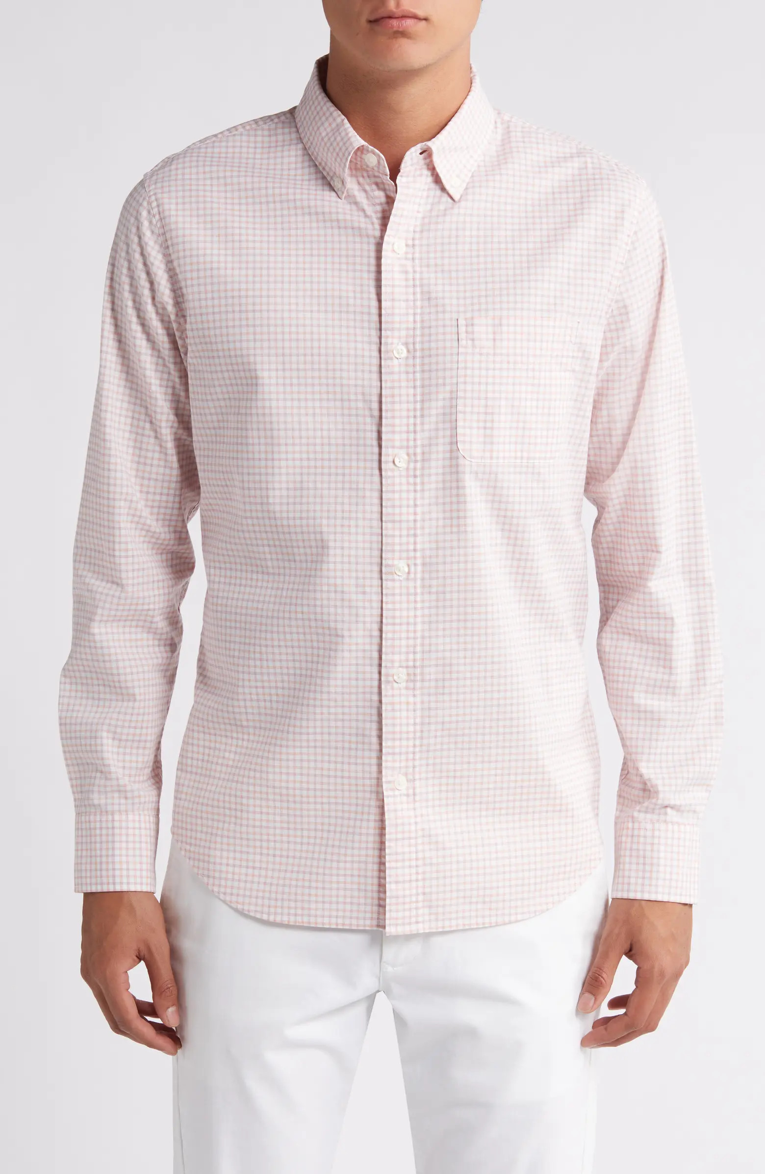 Everyday Slim Fit Gingham Stretch Cotton Button-Down Shirt | Nordstrom