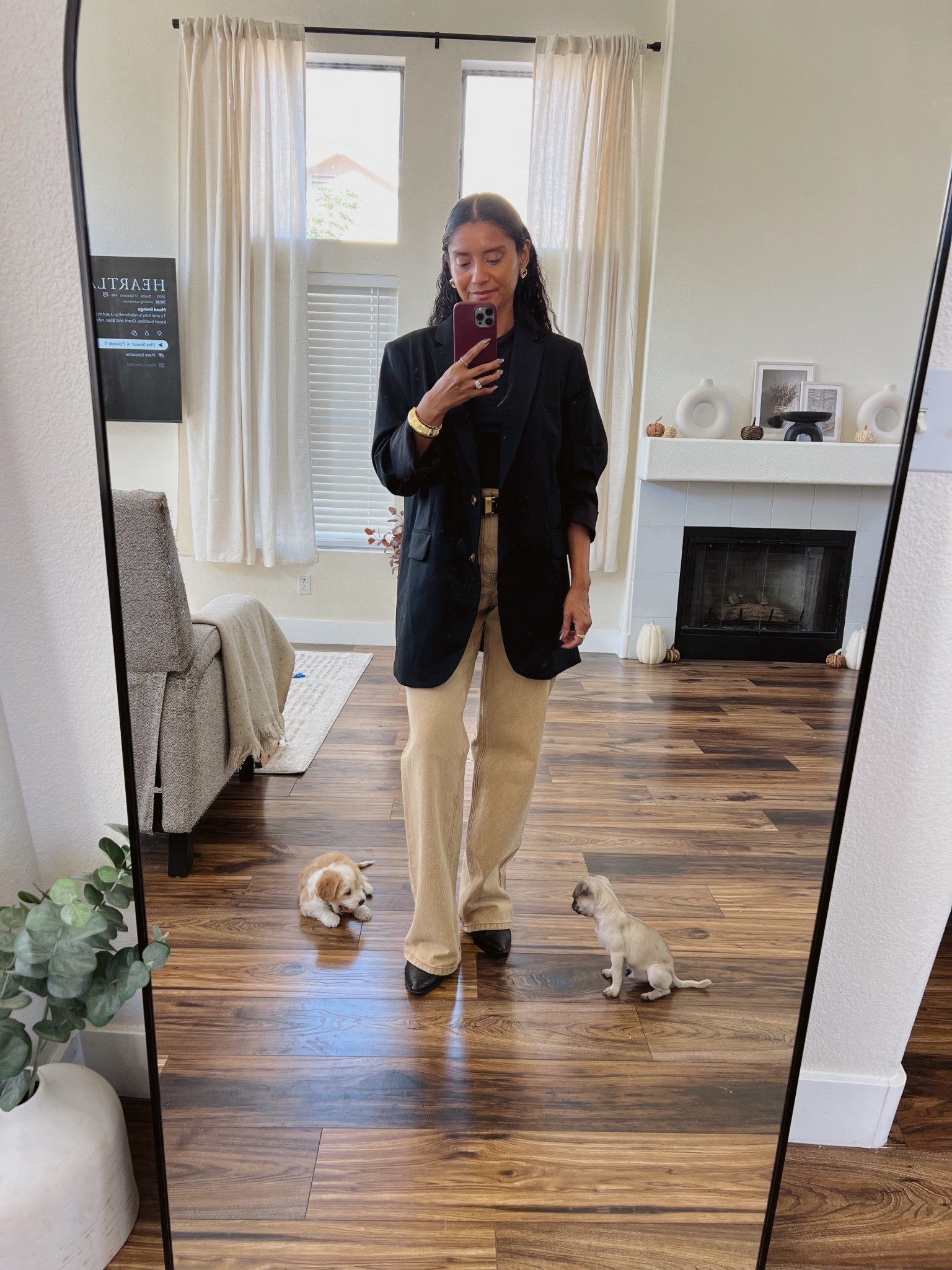 Today work look! Blazer old HM pants Sezane. Us 2