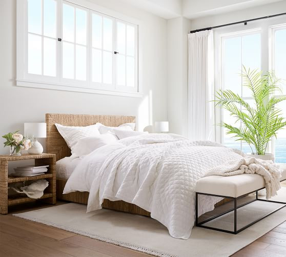 Belgian Flax Linen Diamond Quilt | Pottery Barn (US)