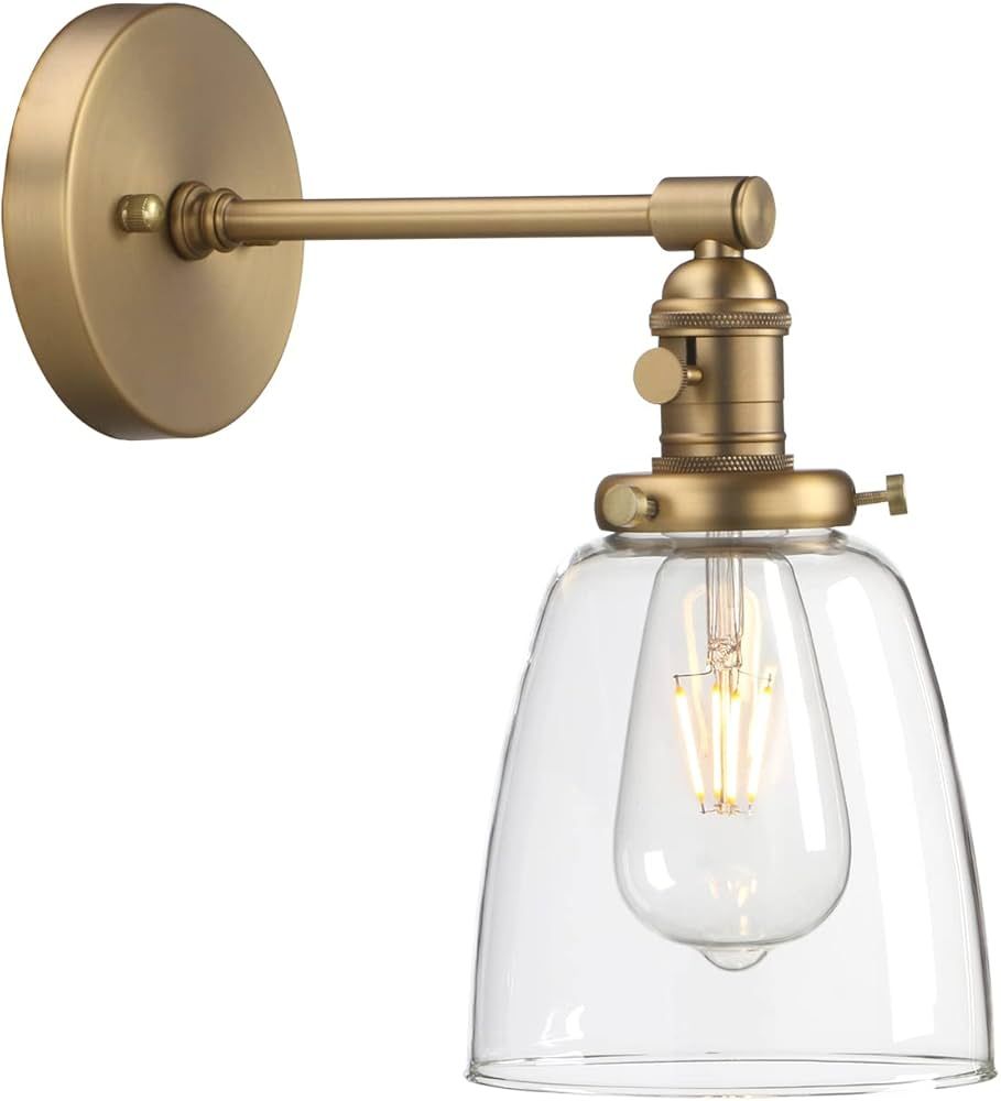 Phansthy Industrial Wall Lamp Antique Single Sconce Light Fixture with 5.5 Inches Dome Clear Glas... | Amazon (US)