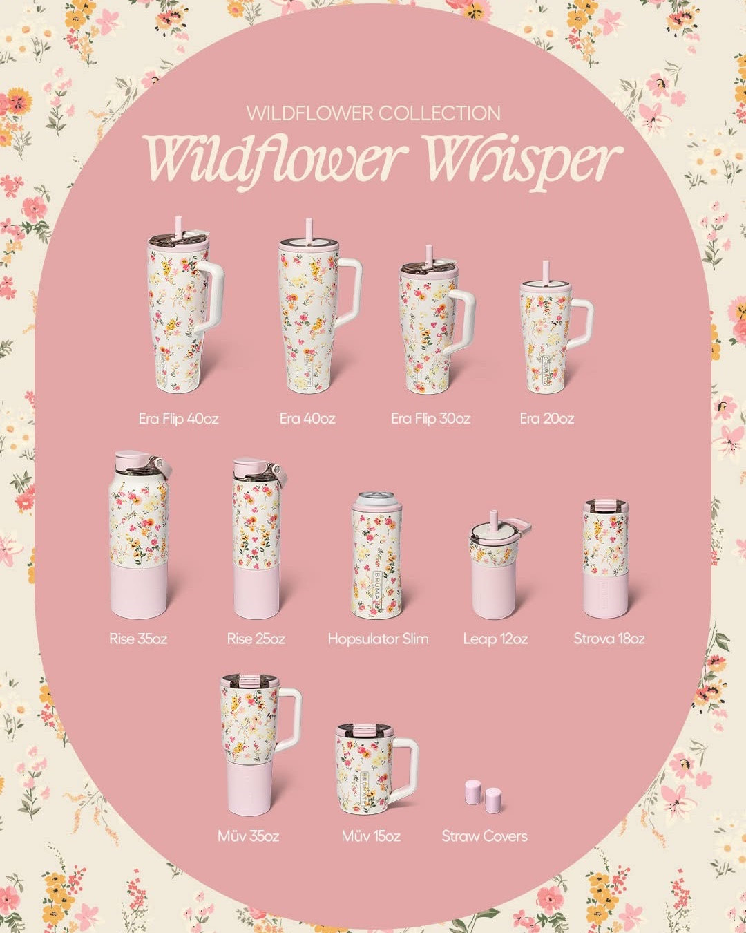 WHIMSY florals and pinks just arrived from BrüMate!!!