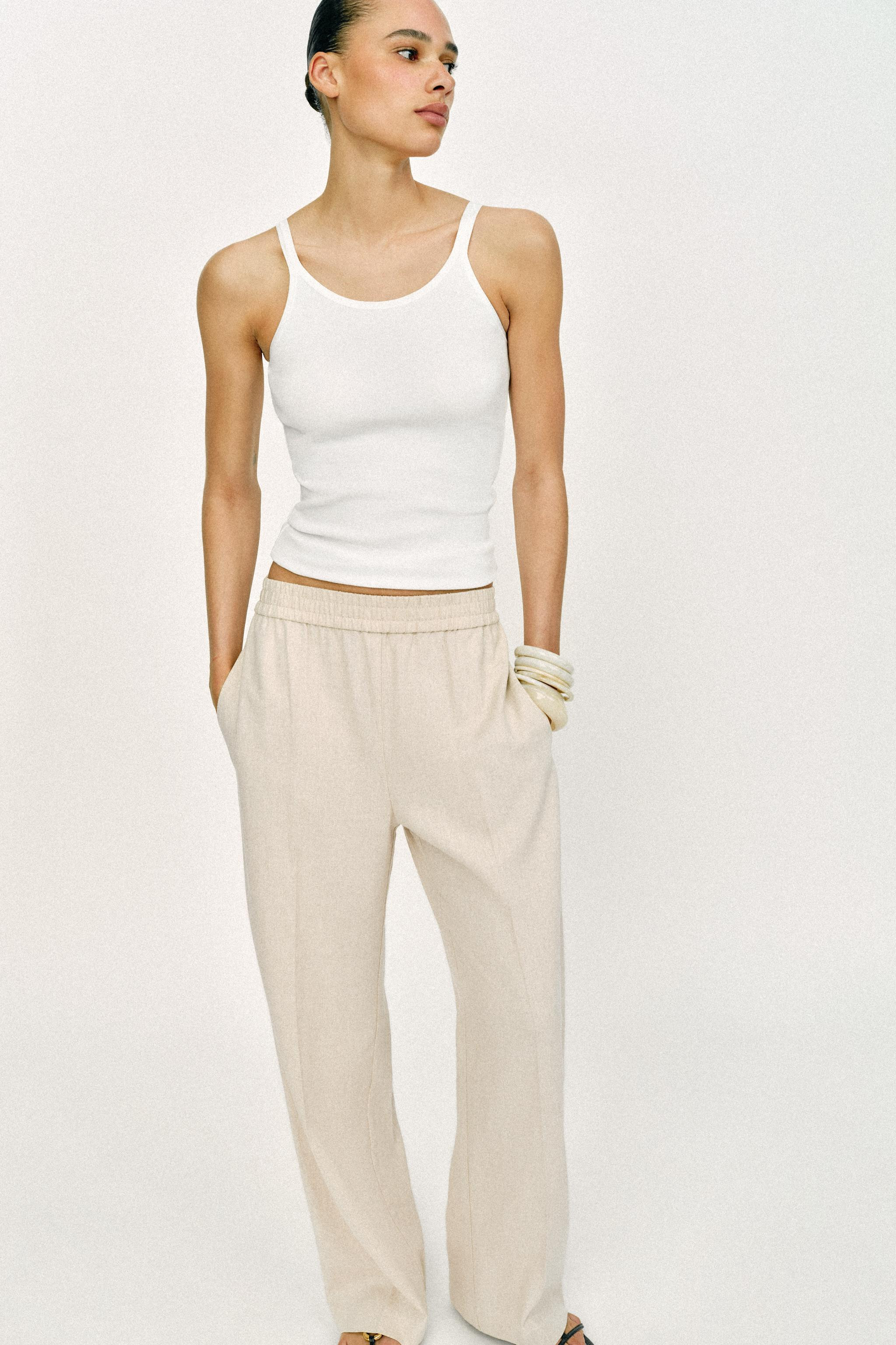 STRAIGHT TROUSERS WITH LINEN | Zara IT