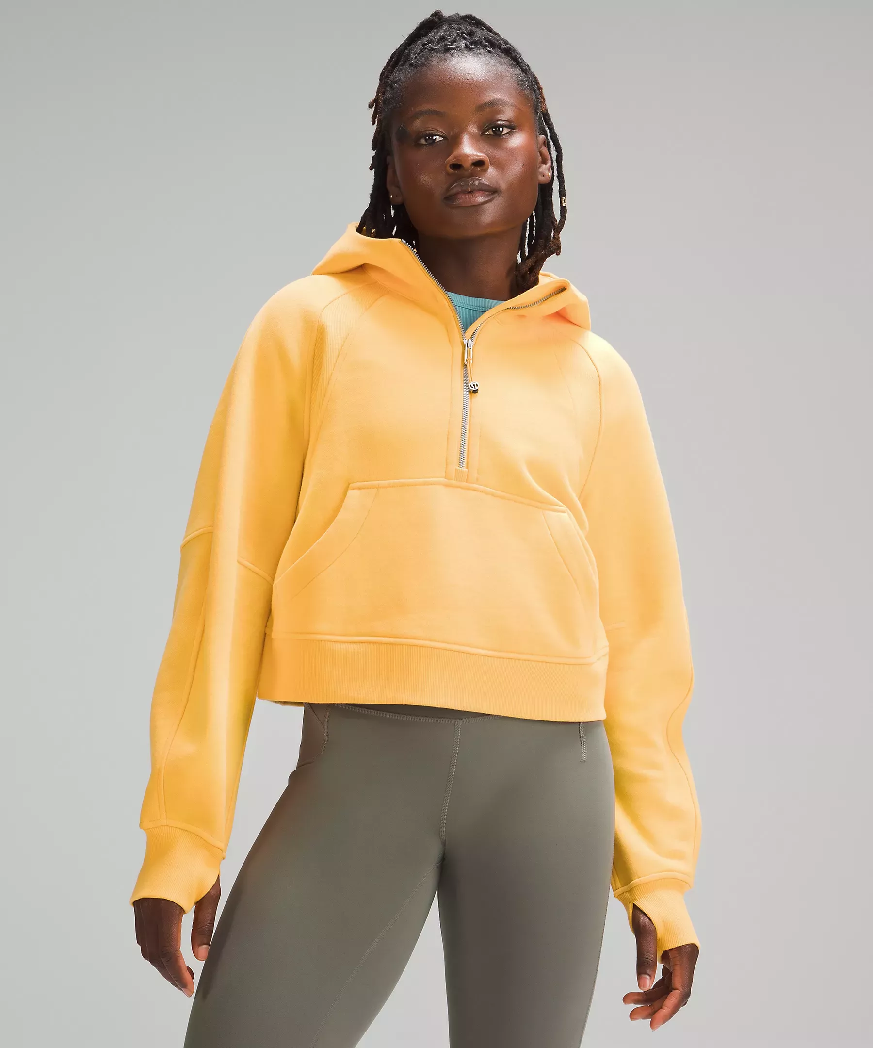 Scuba Oversized Half Zip Hoodie *Gold Zip, Women's Hoodies & Sweatshirts