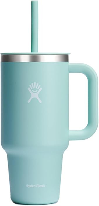 Hydro Flask Travel Tumbler with Handle, Lid and Straw - Insulated Stainless Steel in 32 Oz Dew | Amazon (US)