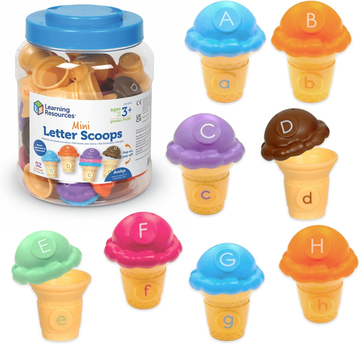 Learning Resources Mini Letter Scoops,Preschool Learning Toys, Stacking Toys, Montessori Toys,Kid... | Amazon (US)