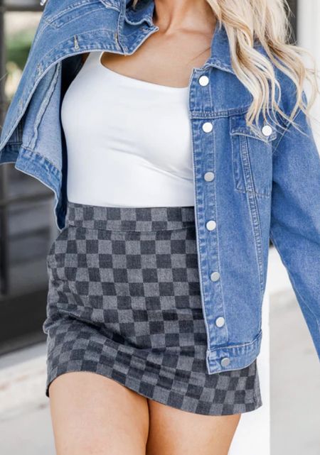 Checkered skirt 

#LTKSeasonal #LTKSale #LTKFind