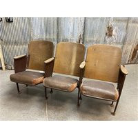 3 Padded Folding Theater Seats, Auditorium Theatre Seat, Entryway Bench Seat C5 Vintage Wooden Chair | Etsy (US)