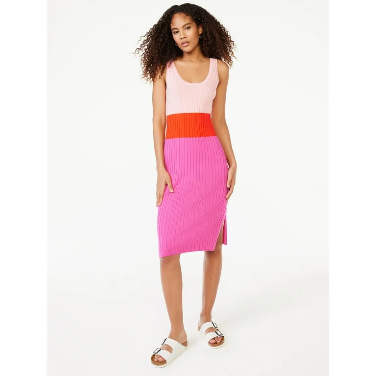 Free AssemblyFree Assembly Women's Sleeveless Ribbed Midi Sweater Dress, Lightweight, Sizes XS-XX... | Walmart (US)