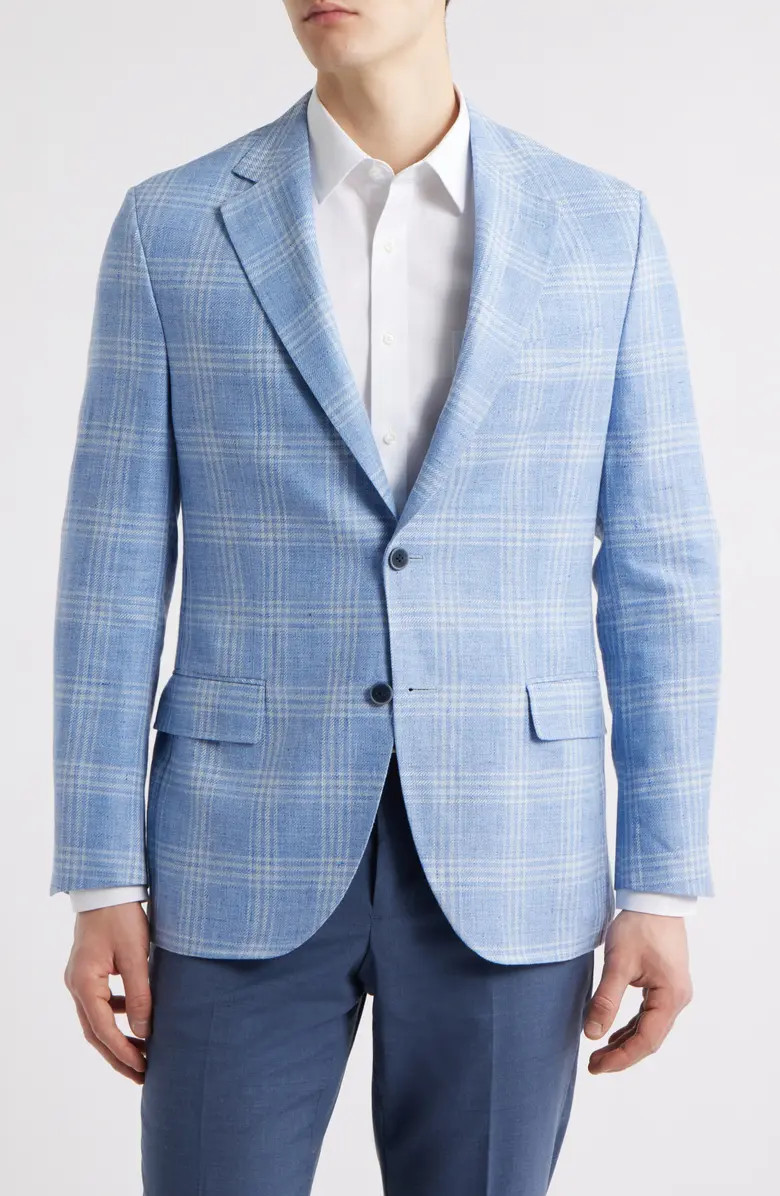 Peter Millar Hyperlight Soft Light Blue Check Linen & Wool Sport Coat | Nordstromrack | Nordstrom Rack