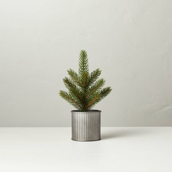 Faux Pine Tree in Galvanized Metal Pot - Hearth & Hand™ with Magnolia | Target