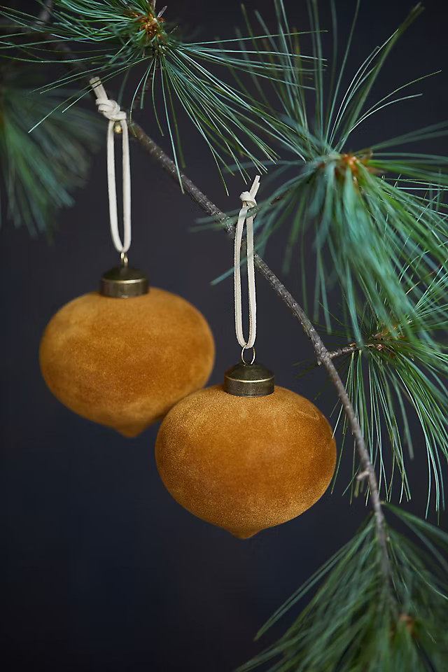 Velvet Drop Ornaments, Set of 2 | Anthropologie (US)