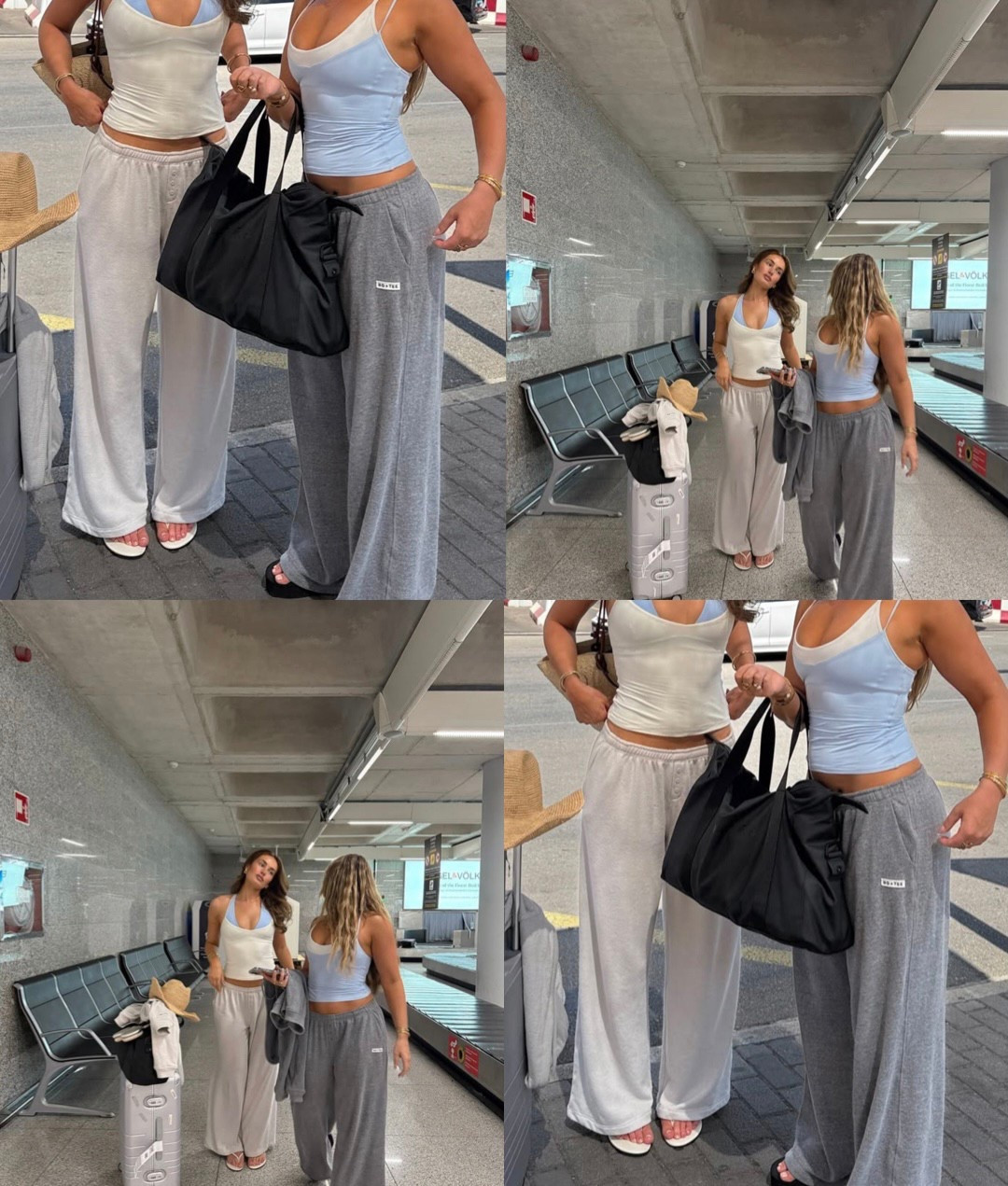 Bo and tee loungewear airport outfit 🎧 joggers crop top blue butter yellow 

#LTKeurope #LTKuk #LTKsummer