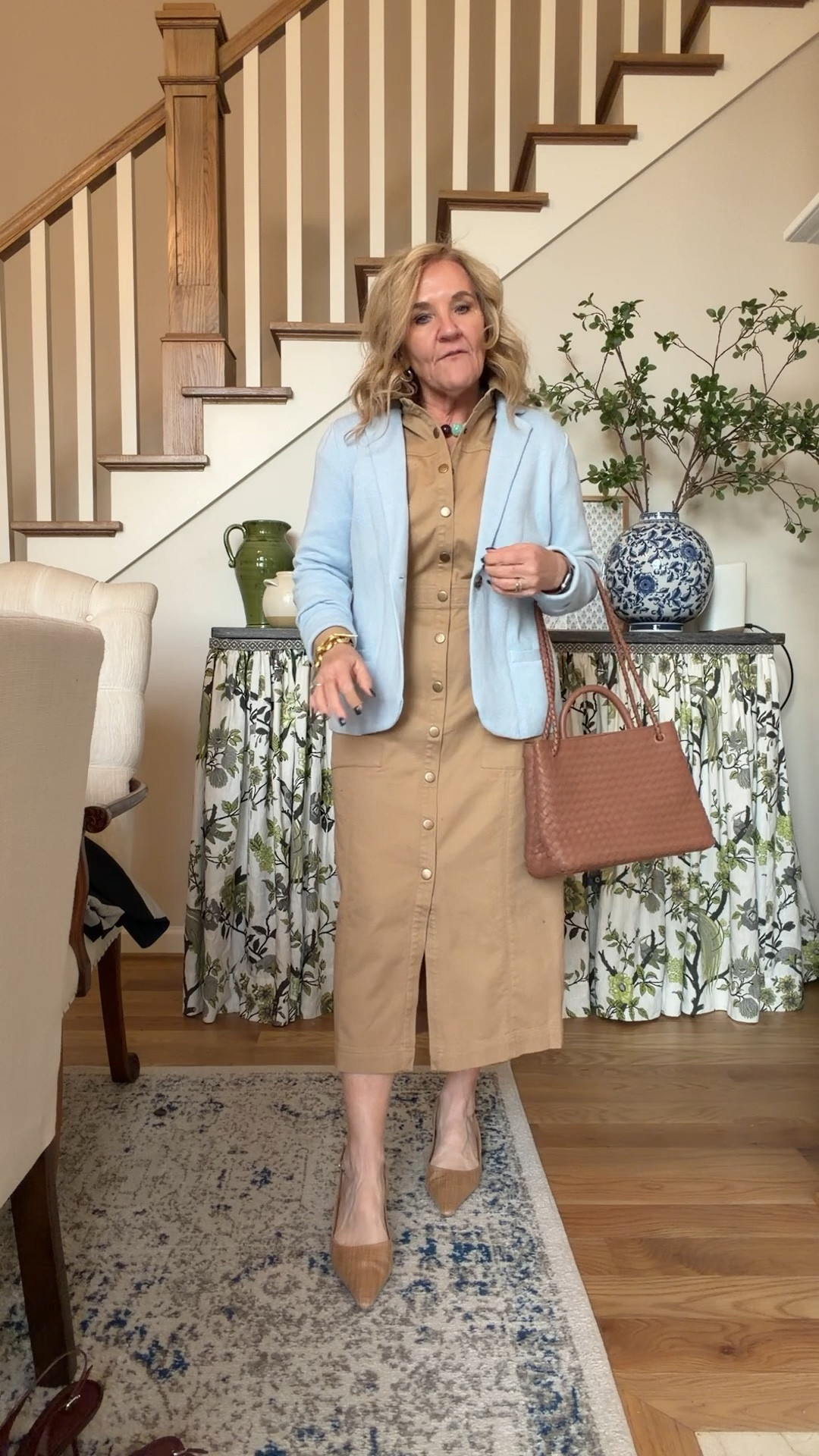 Dress size 8 reg 
Tennis sweater size medium 
Navy blazer size 10 petite 
Light blue sweater blazer size medium reg 
Leather black tall boots are high quality! I bought a size 9 as they don’t come in 1/2 sizes 

#LTKOver40 #LTKFindsUnder100 #LTKSaleAlert

#LTKWorkwear