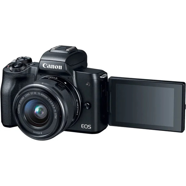 Canon Black EOS M50 Mirrorless Camera with 24.1 MegaPixels, 15-45mm Lens Included - Walmart.com | Walmart (US)