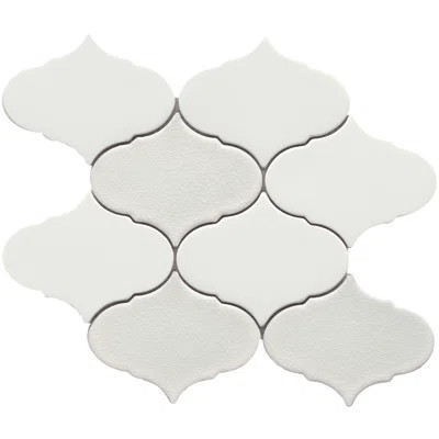 Retro™ Pearl 9" x 10" Porcelain Arabesque Mosaic Tile | Wayfair Professional