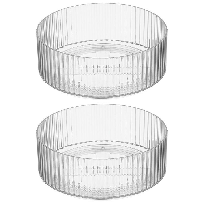 mDesign Fluted Lazy Susan Turntable Spinner, Kitchen Organizing, 2 Pack, Clear | Target