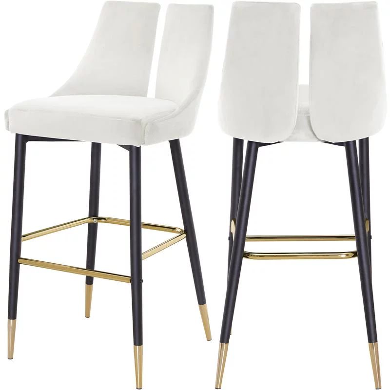 Meridian Furniture Sleek Cream Velvet Stool (Set of 2) | Walmart (US)
