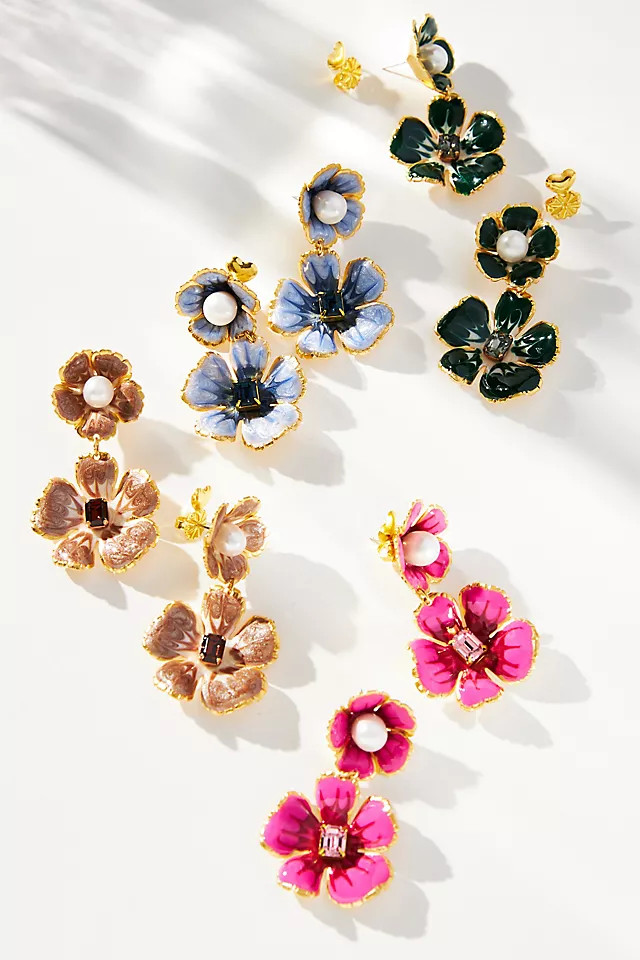 The Pink Reef Hand-Painted Earrings | Anthropologie (US)