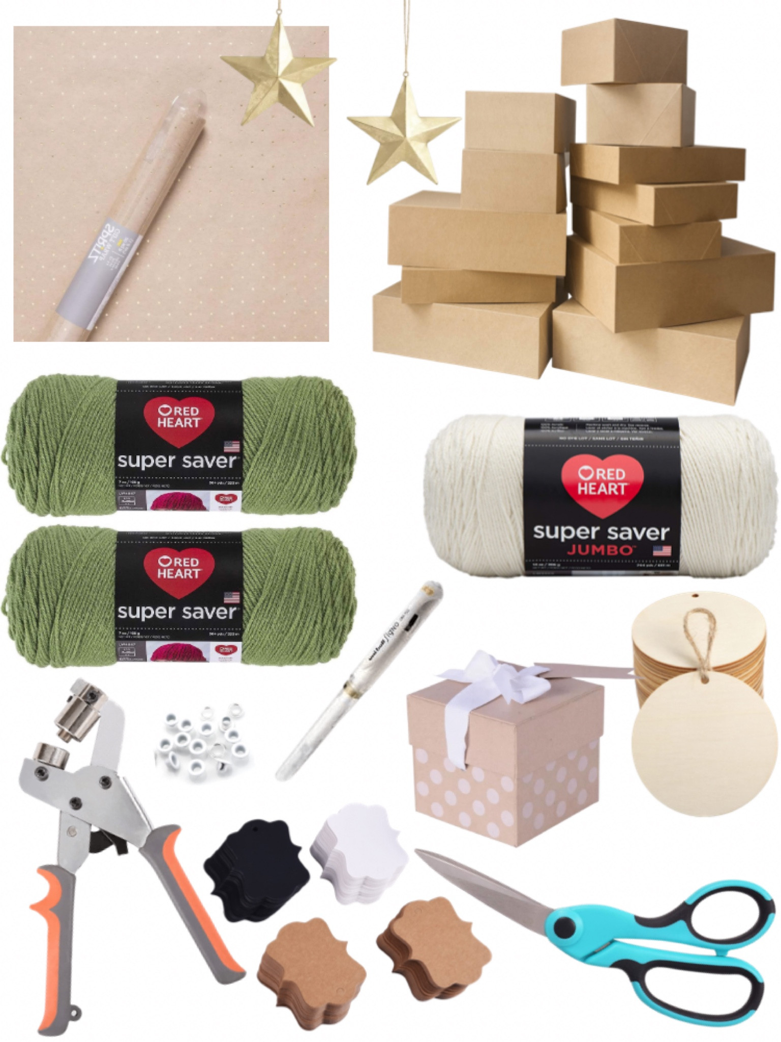 Easy and inexpensive gift wrapping ideas. Use yarn instead of ribbon. Add an ornament as the tag for a meaningful tag that will be saved. Or make your own gift tags that you can reuse year after year. Kraft paper with small gold foil dots are a pretty neutral backdrop. Or try using Kraft paper boxes and skip the wrapping paper altogether! #giftwrapping #christmasgifts #budgetgiftwrap

#LTKHoliday #LTKunder50 #LTKSeasonal