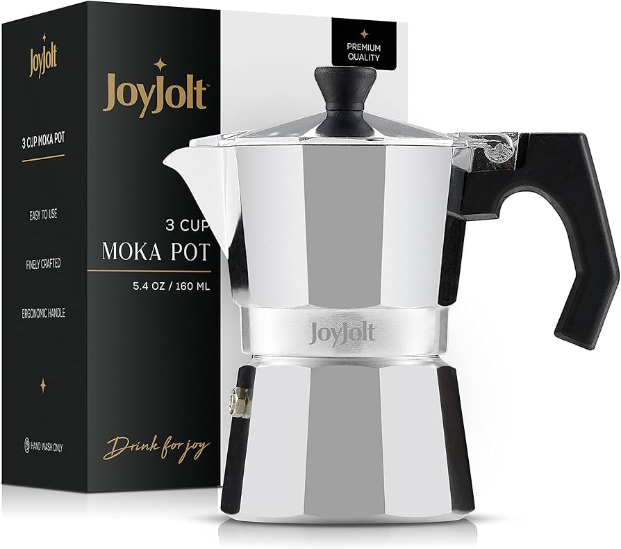JoyJolt Italian Moka Pot 3 Cup Stovetop Espresso Maker. Aluminum Coffee Percolator Coffee Pot Wit... | Amazon (US)