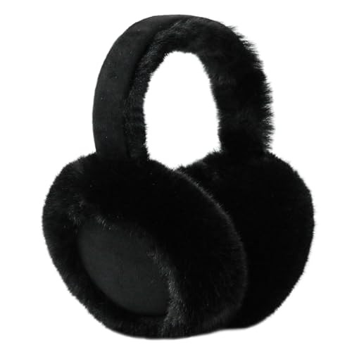 Kedofe Ear Muffs for Winter Women Foldable Fuzzy Cold Outdoor Earmuffs Soft Faux Furry Ear Warmers Covers (Black) | Amazon (US)