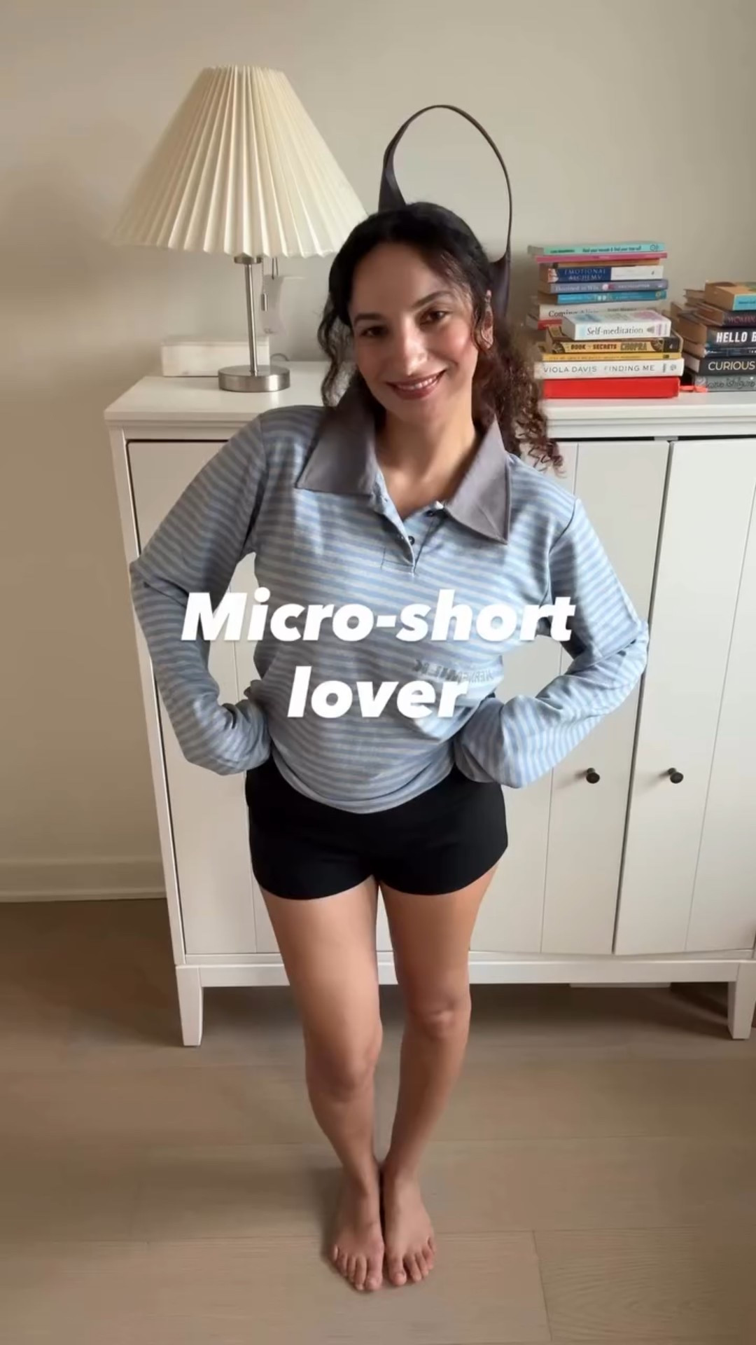 Keeping it simple and stylish with micro shorts and a polo — all set to a little French vibe🫶🏻