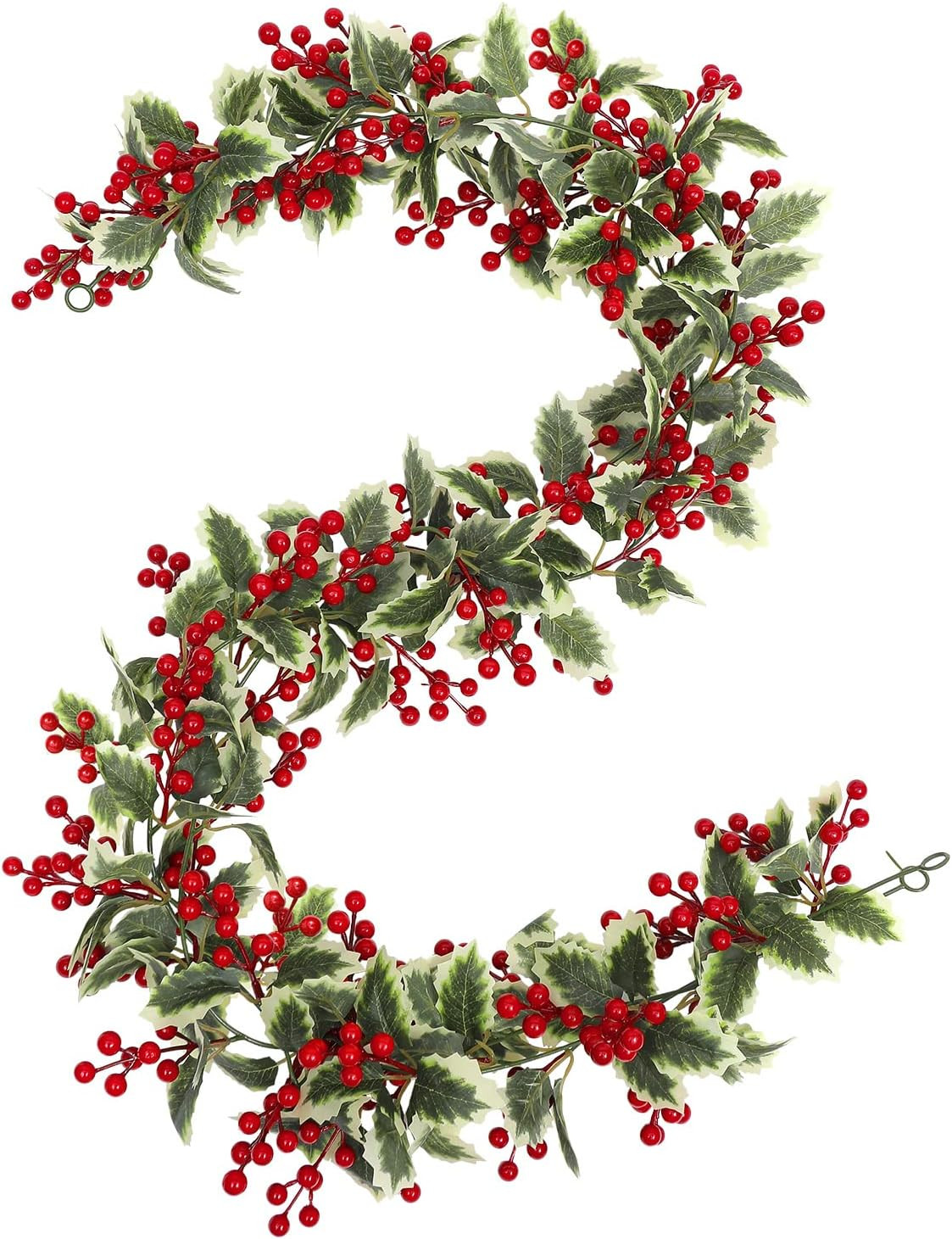 U'Artlines Total 11.5Ft Christmas Garland 2PCS Artificial Holiday Hanging Garlands Christmas Vine wi | Amazon (US)