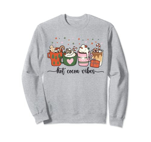Hot Cocoa Vibes Cute Hot Chocolate Cozy Festive Christmas Sweatshirt | Amazon (US)