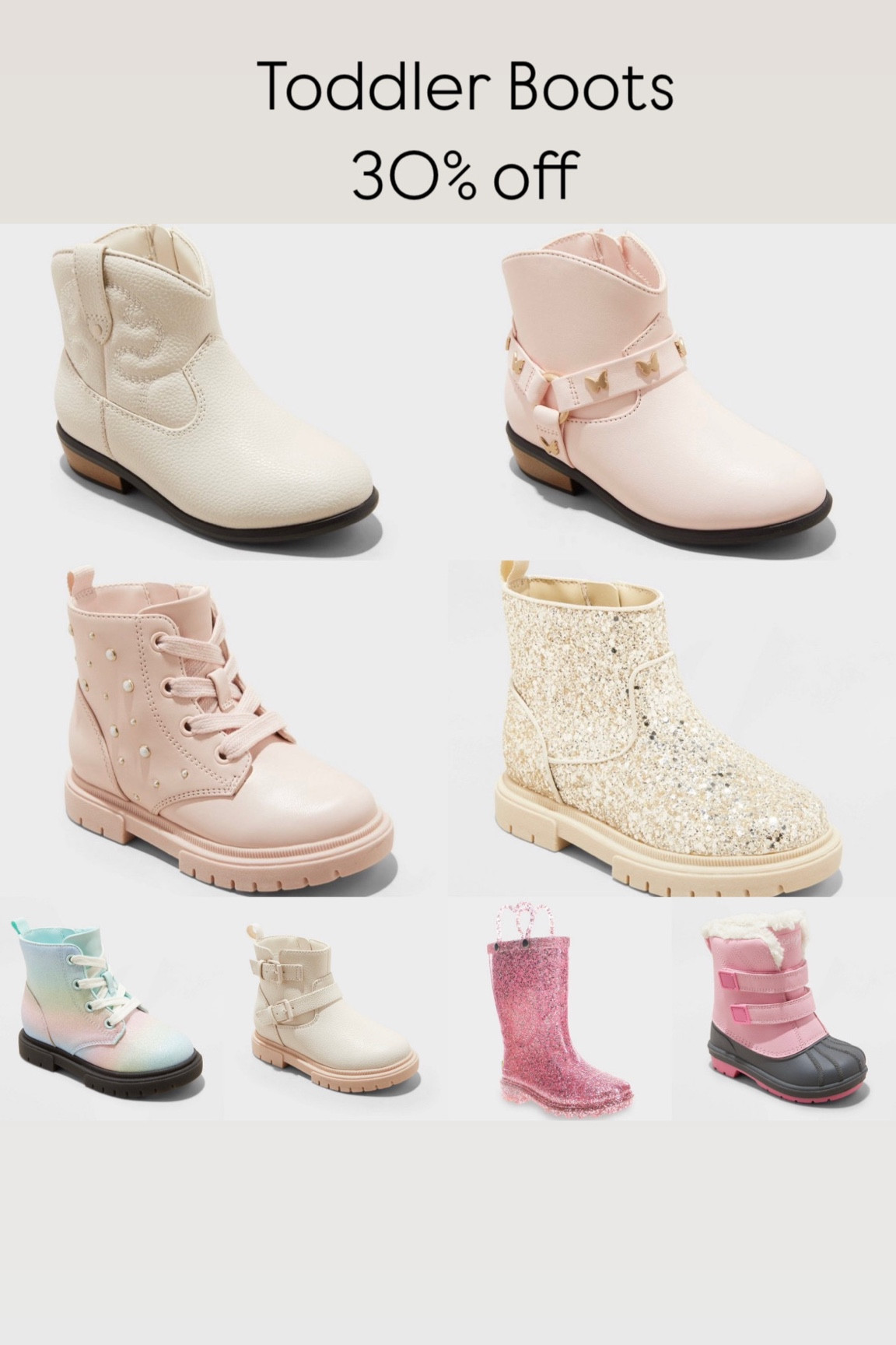 Toddler girl boots on sale at Target. All boots for the family are 30% off. 

#LTKSaleAlert #LTKSeasonal #LTKKids
