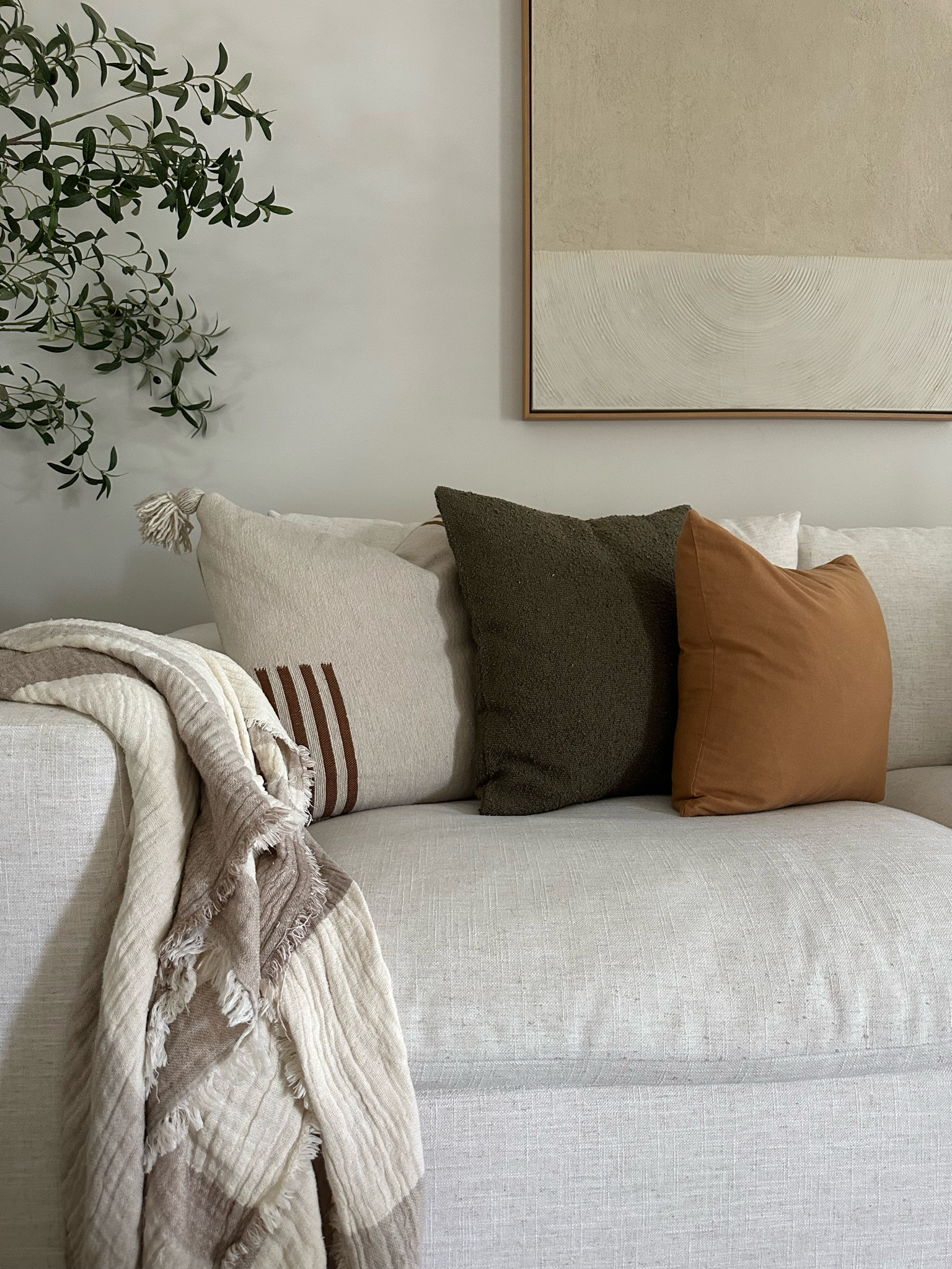 Throw pillows and throw blanket! 