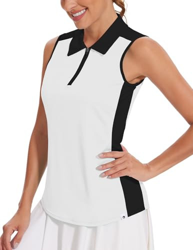Ladies Golf Shirts Sleeveless White Golf Tops Tennis Tank Tops Pickleball Shirt | Amazon (US)