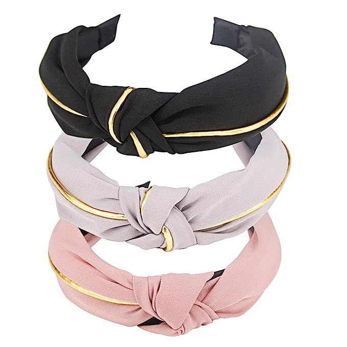3 Pcs hogoo Fashion Hair Hoop Cross Knotted Headband Bow Hair Accessories for Women Teens | Amazon (US)