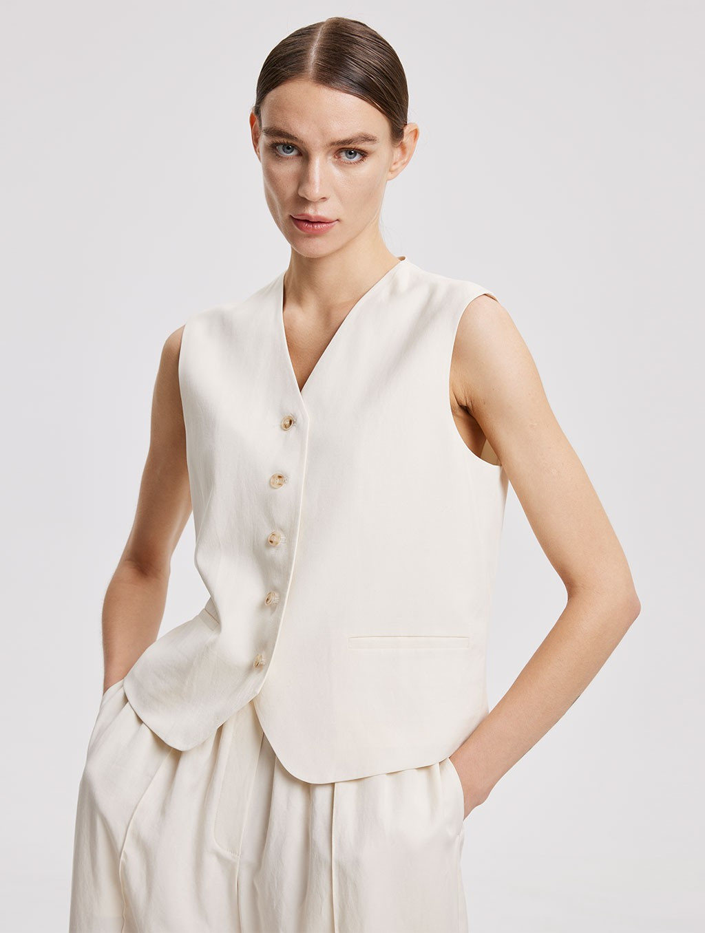 Button Front Vest | Lattelierstore