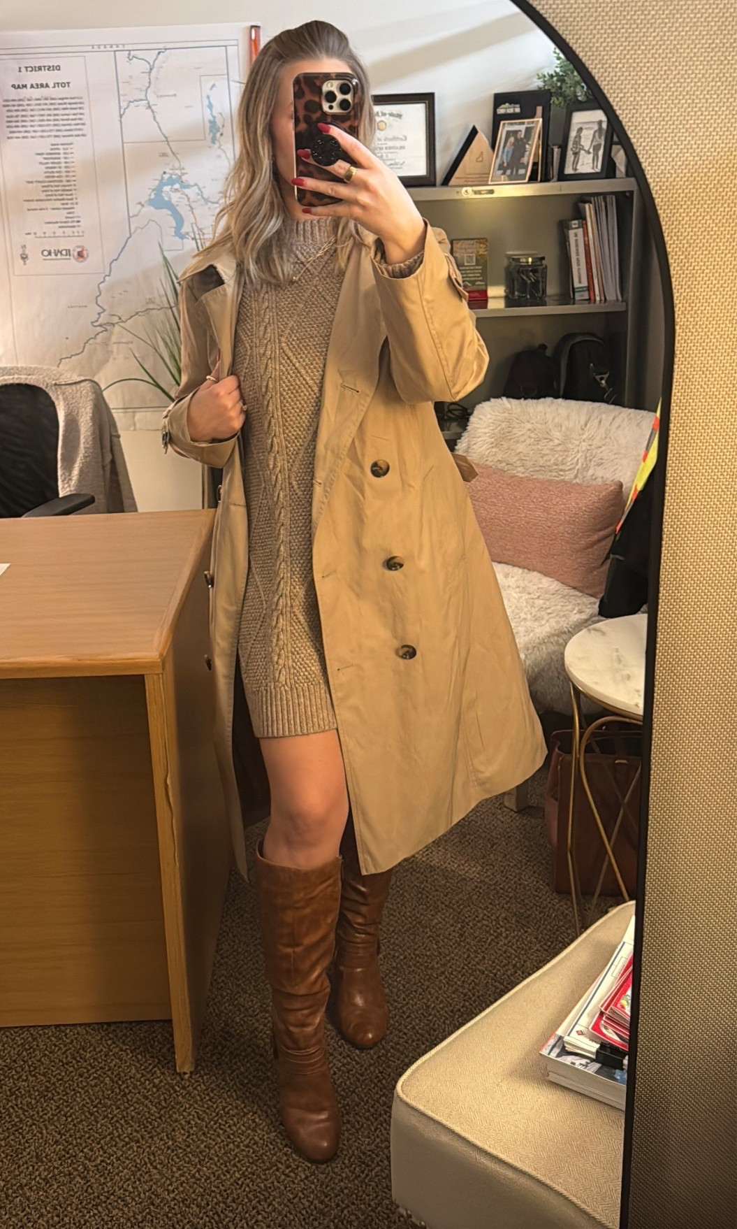 Sweater dress season is finally here!! Paired with a long trench and a cute pair of boots and you’re set for the day, no matter where you’re going #sweaterdress #fallstyle #officeoutfit

#LTKSeasonal #LTKWorkwear #LTKStyleTip