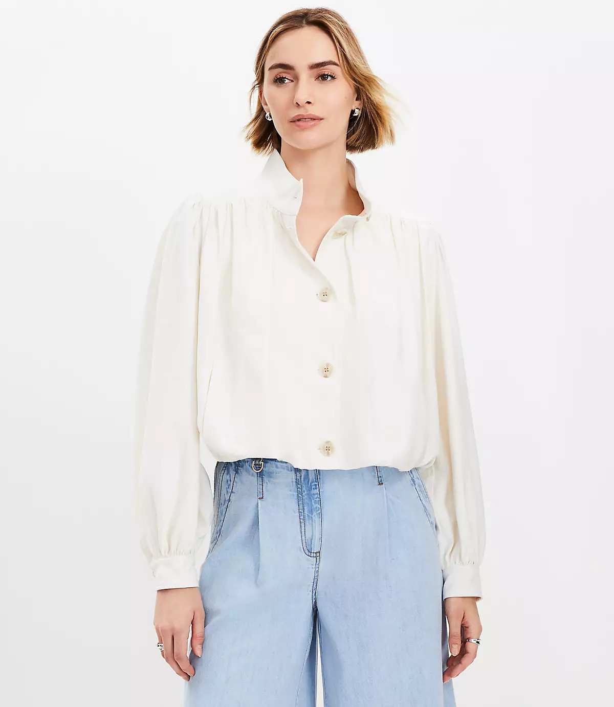 Gathered Swing Jacket | LOFT