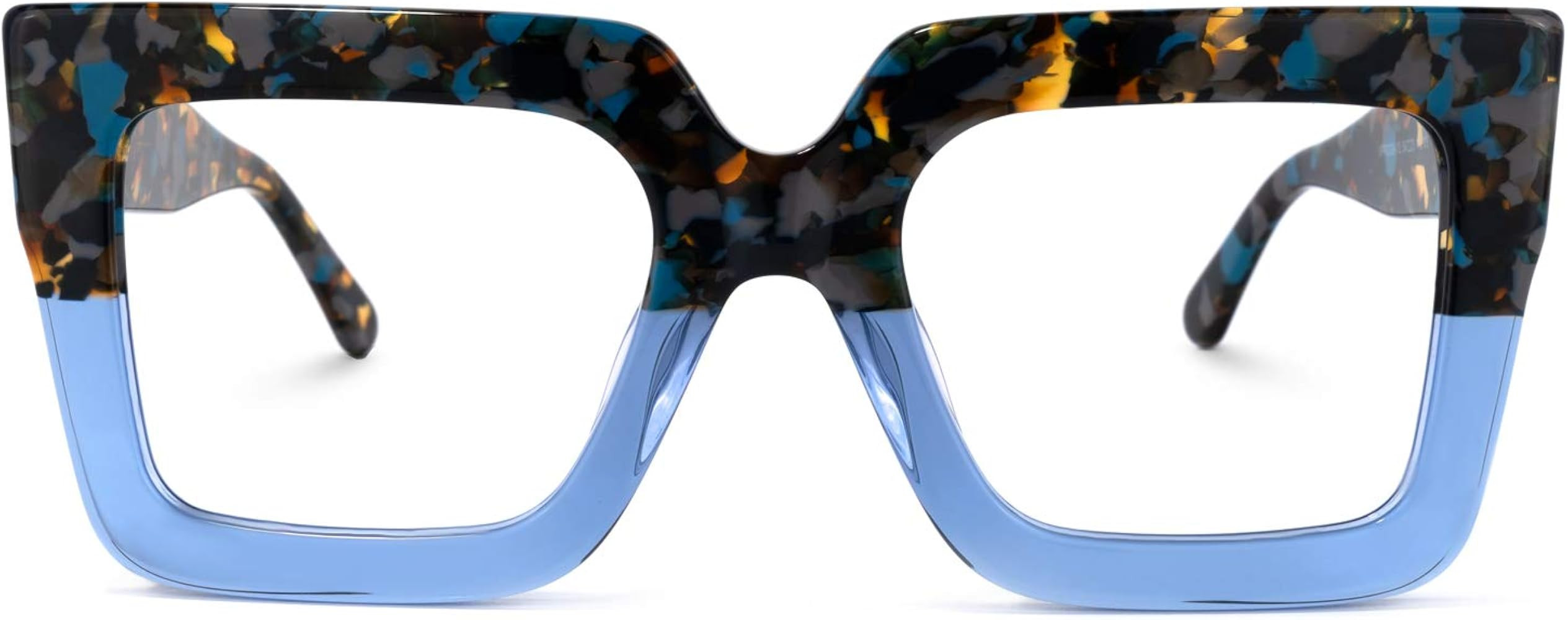 Zeelool Stylish Thick Oversized Square Blue Light Blocking Glasses for Women 100% UV400 Protectio... | Amazon (US)