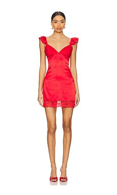 MORE TO COME Kira Lace Mini Dress in Red from Revolve.com | Revolve Clothing (Global)