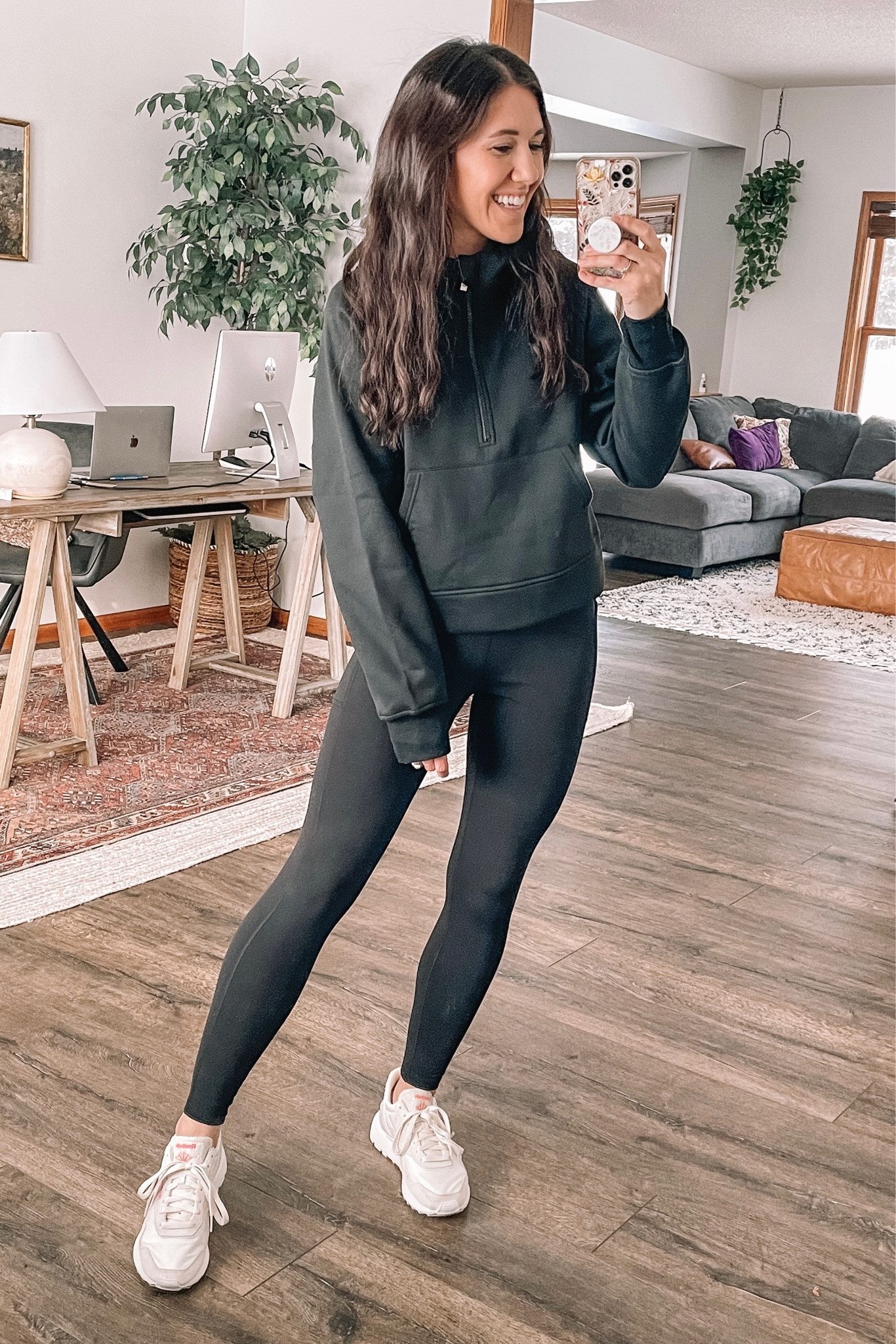 Amazon fashion winter outfit 
Fleece lined leggings, small
Cropped pullover, small
Reebok sneakers

Workout outfit 
Spring outfit 
Amazon finds 
Lululemon pullover 
Winter leggings  

#LTKshoecrush #LTKstyletip #LTKFind