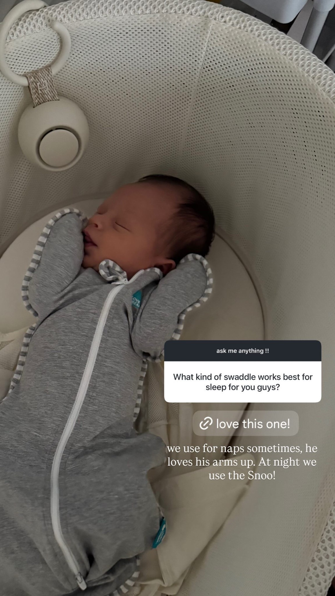 we use for naps sometimes, he loves his arms up. At night we use the Snoo!

#LTKBaby #LTKHome #LTKmomlife
