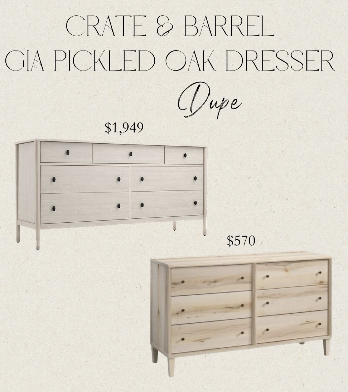 Crate & Barrel Gia pickled oak dresser dupe 

#LTKhome