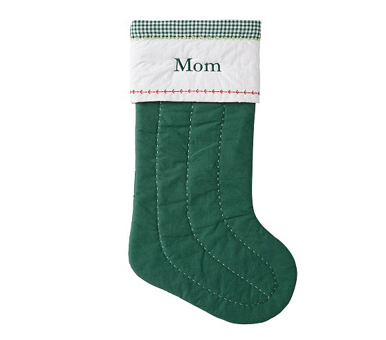 Green Solid Quilted Christmas Stocking | Pottery Barn Kids