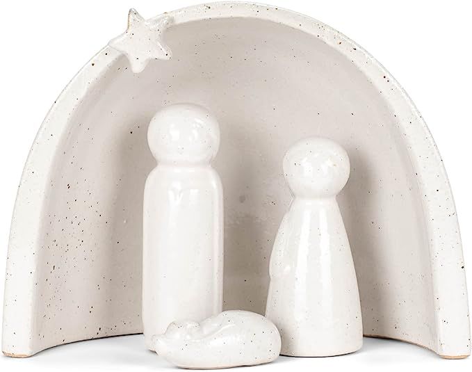 Stoneware Nativity with Glaze, Set of 4 | Amazon (US)