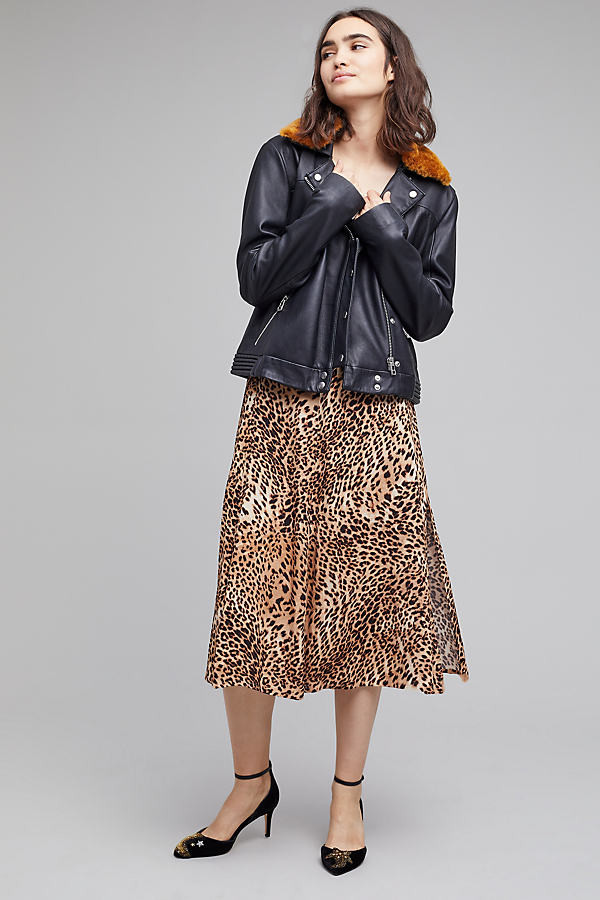 Erika Leopard Midi Skirt - Brown, Size Xs | Anthropologie (UK)