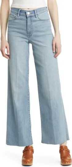 FRAME Le Slim Raw Hem High Waist Palazzo Jeans | Nordstrom | Nordstrom