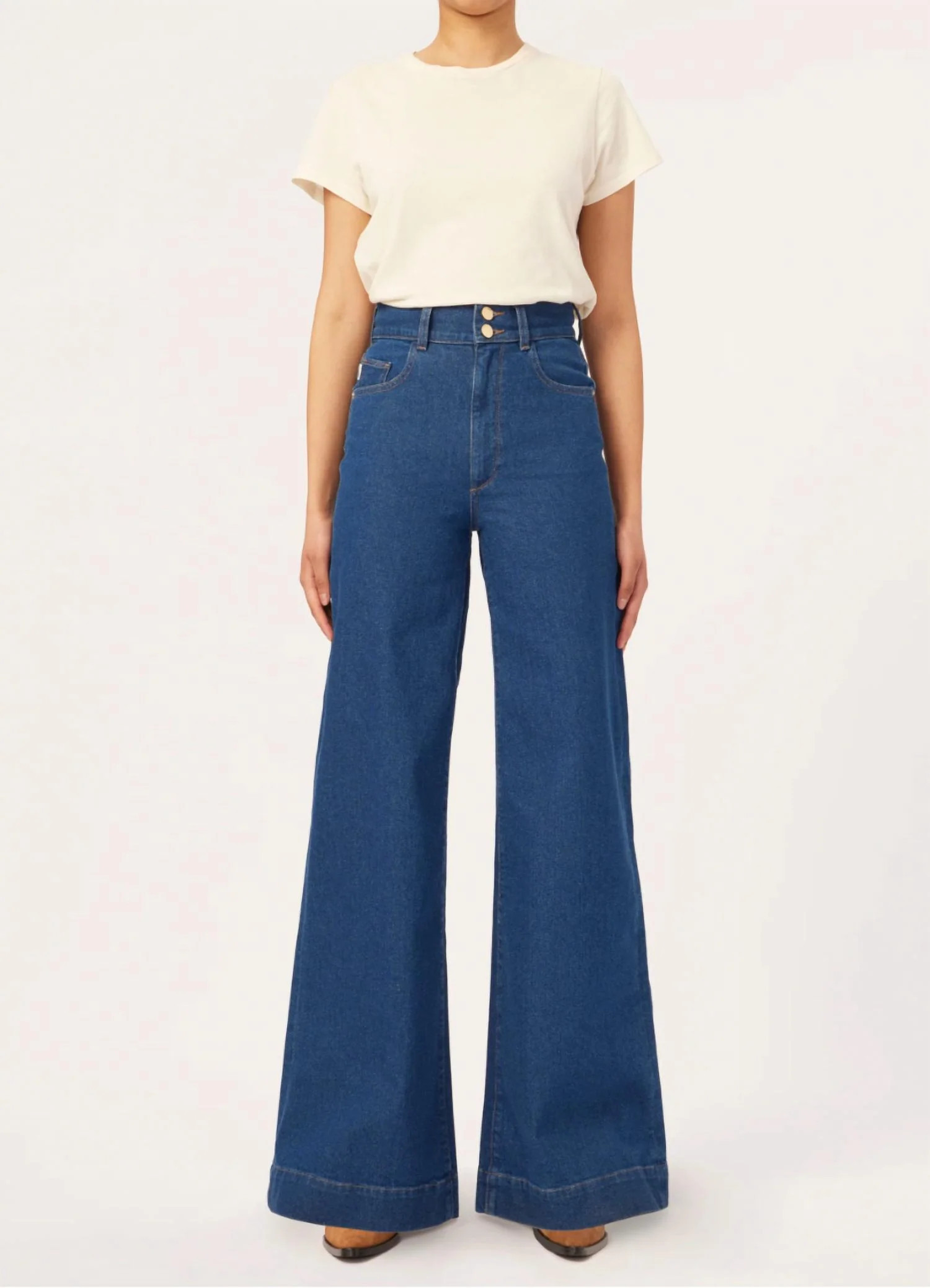 Hepburn Wide Leg Jeans In Blue | Shop Simon