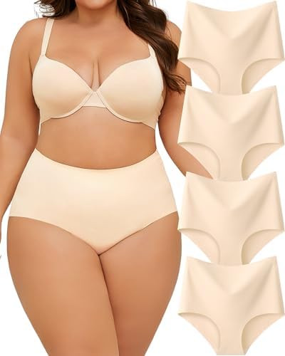UNDER THE SEA Seamless Underwear for Women High Waisted V-shaped Back Briefs Soft No Show Womens ... | Amazon (US)