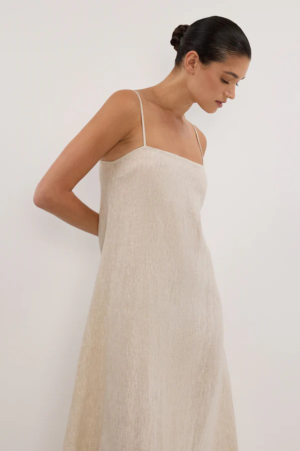 JEM NATURAL LINEN MAXI DRESS | DISSH