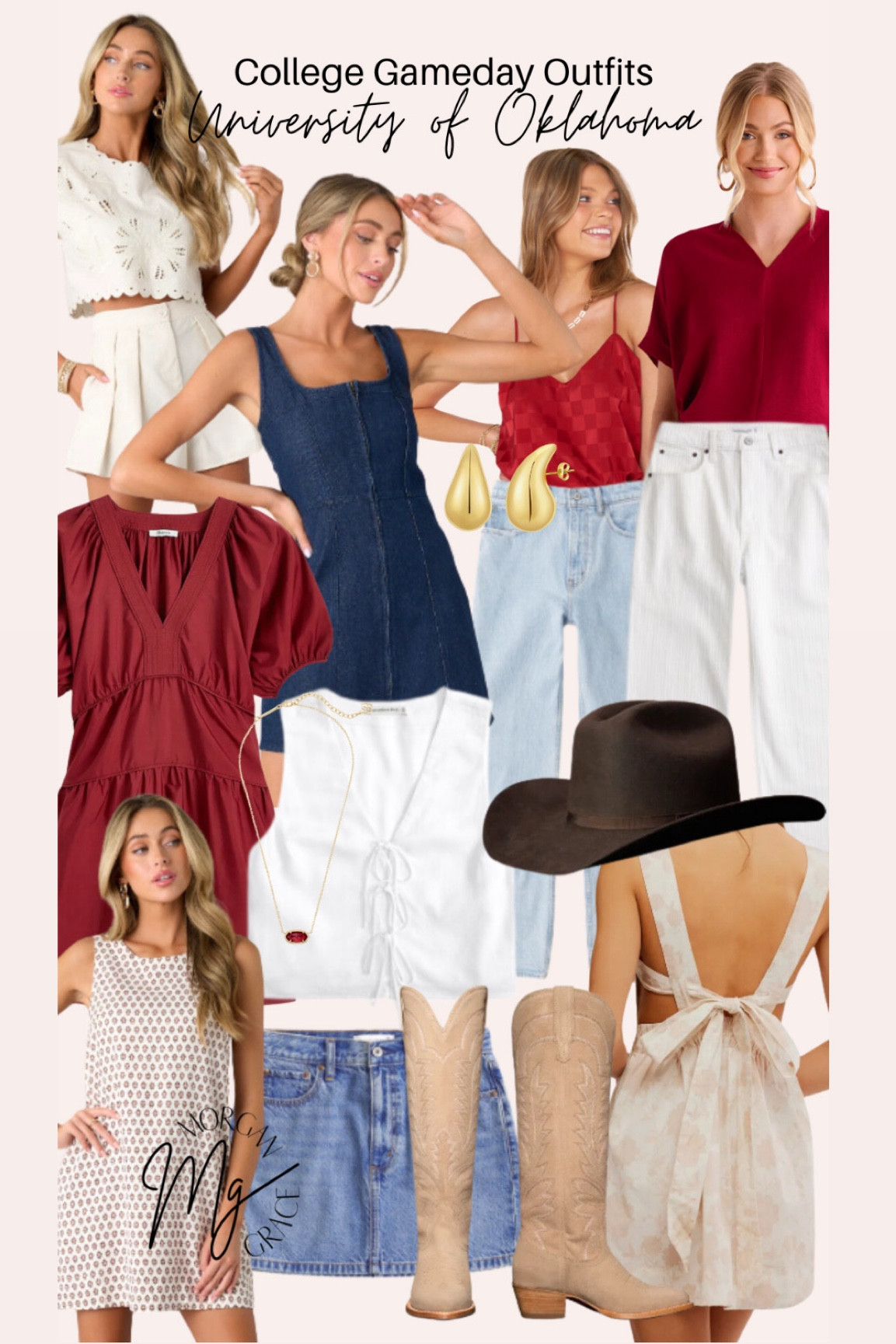 College game day: University of Oklahoma

crimson and cream. OU. boomer sooner. college football. football game. country concert. western outfit. jean skirt. denim dress. cowboy boots  

#LTKBacktoSchool #LTKU #LTKSeasonal