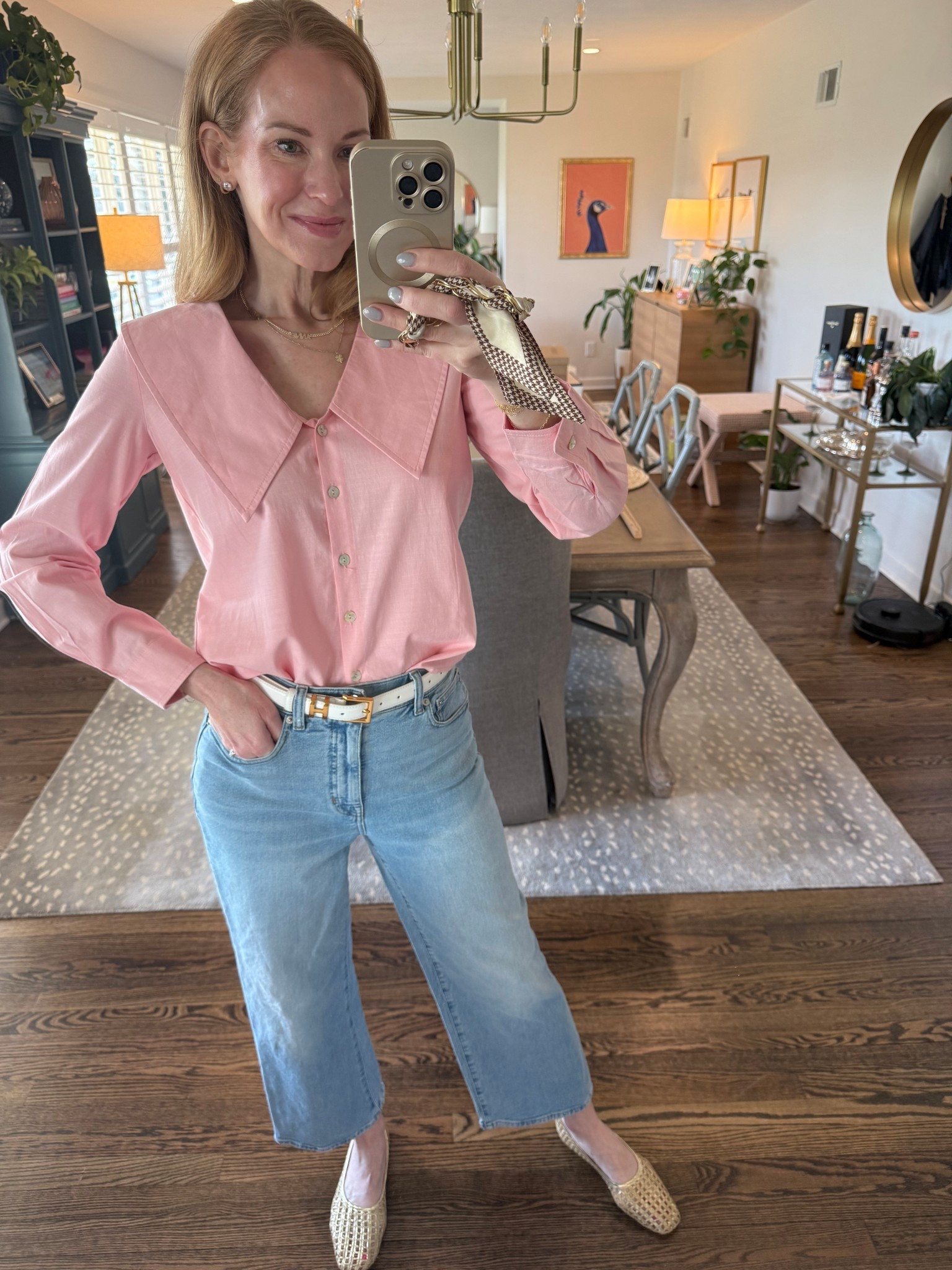 I’m so impressed with the quality of this cute pink collared shirt from Amazon! It’s the prettiest linen and a great color for spring. 
Belt from Amazon too and J Crew jeans. 

#LTKootd #LTKOver40 #LTKSeasonal